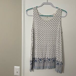 Max Studio Blue and White Sleeveless Top Size Small